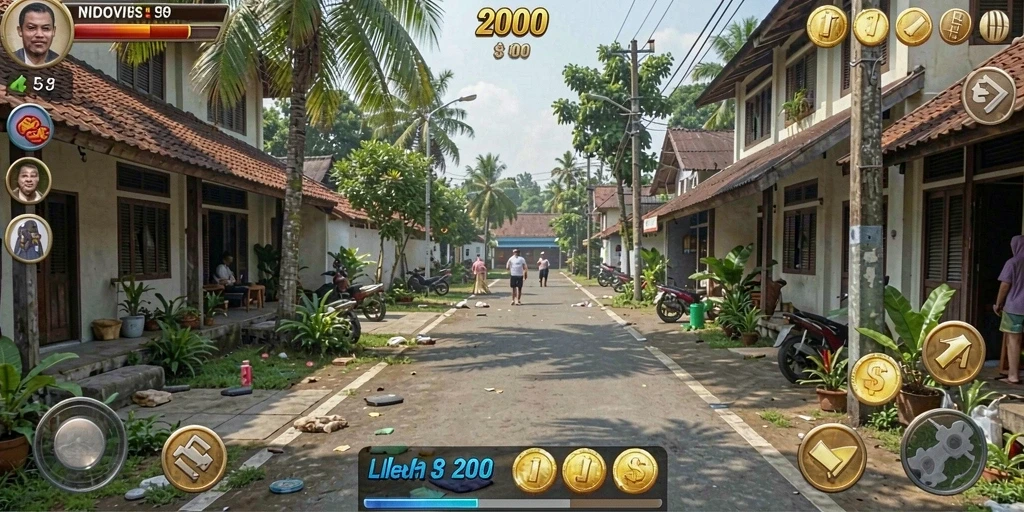Tangkapan layar interaksi sosial antara pemain dalam mode multiplayer.