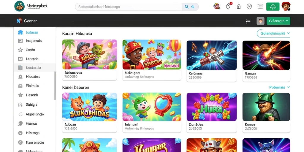 Pemandangan menakjubkan dari level menengah game.